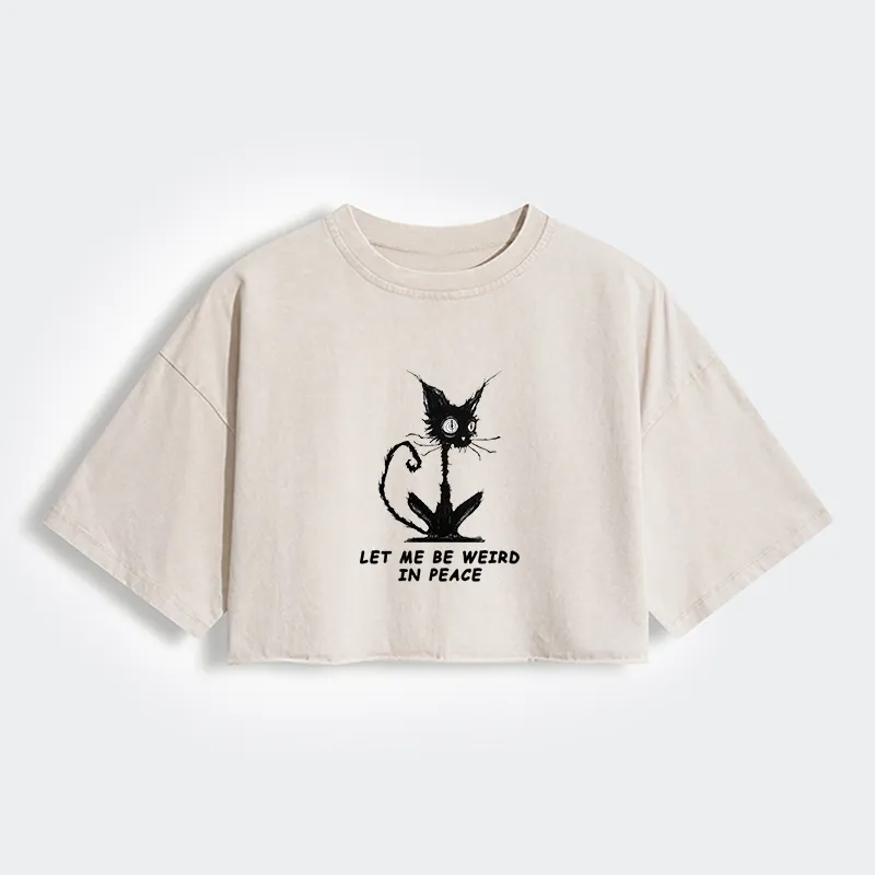 Tokyo-Tiger Cat Gradually Became Strange Women's Washed Crop T-Shirt