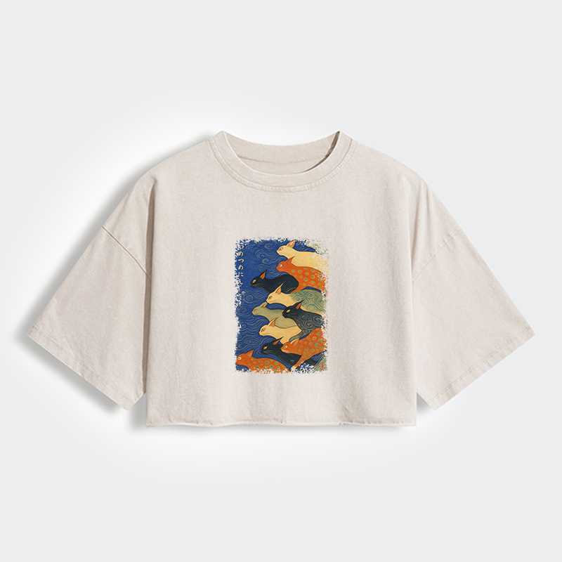 Tokyo-Tiger Claw-some Ninja Women's Washed Crop T-Shirt