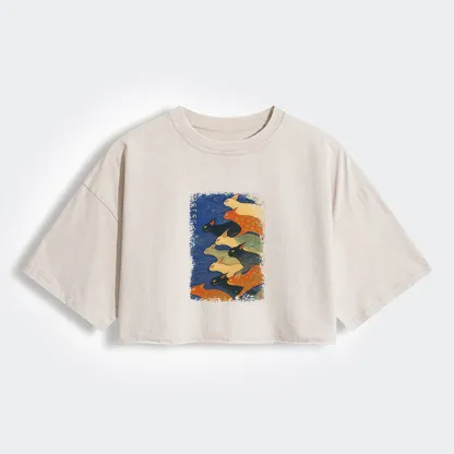 Tokyo-Tiger Claw-some Ninja Women's Washed Crop T-Shirt