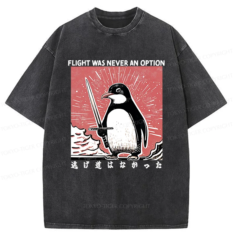 Tokyo-Tiger Fighting Penguin Washed T-Shirt