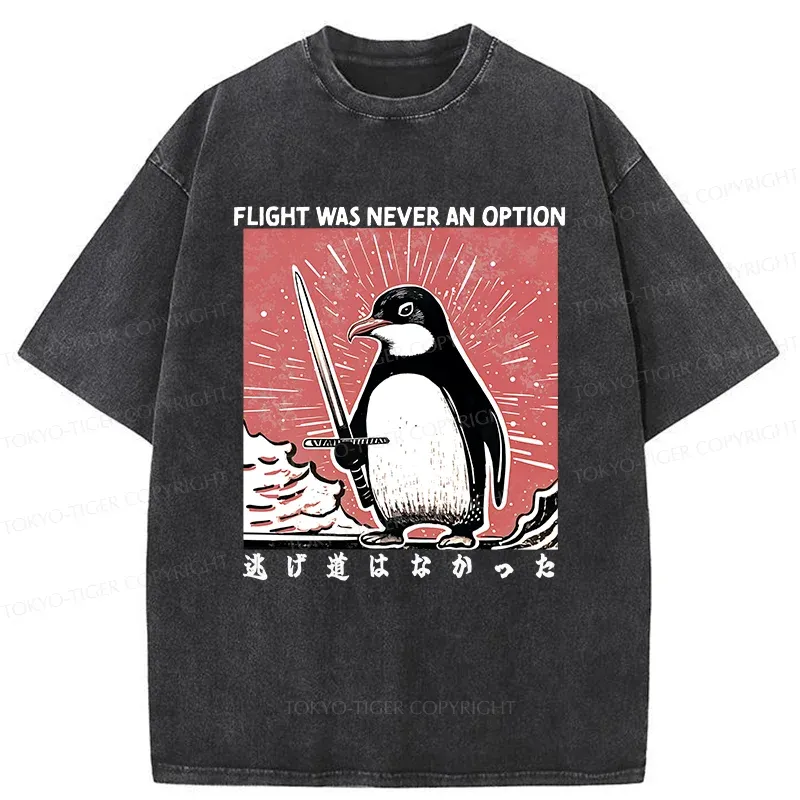 Tokyo-Tiger Fighting Penguin Washed T-Shirt