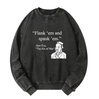 Tokyo-Tiger The Art Of War Funny Washed Sweatshirt