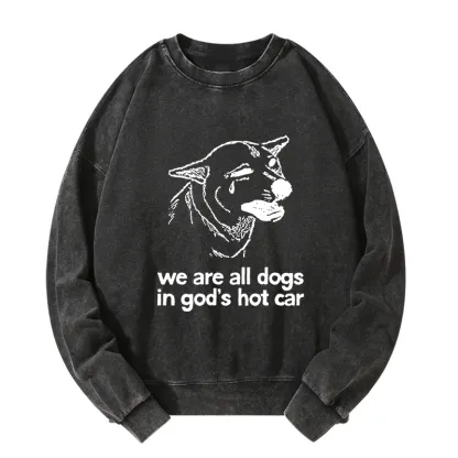 Tokyo-Tiger Sad Dog Funny Washed Sweatshirt