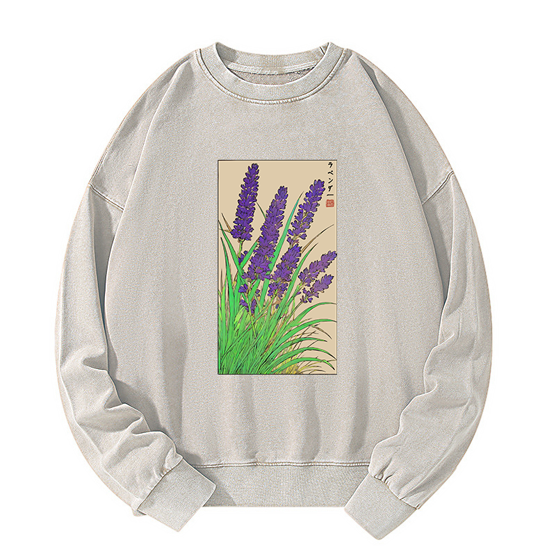 Tokyo-Tiger Japanese Lavender Washed Sweatshirt