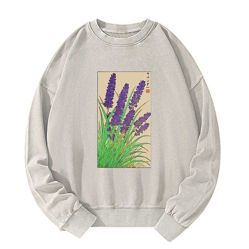 Tokyo-Tiger Japanese Lavender Washed Sweatshirt