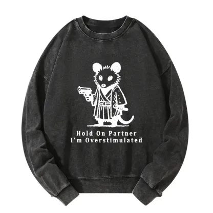 Tokyo-Tiger Funny Possum Samurai Washed Sweatshirt
