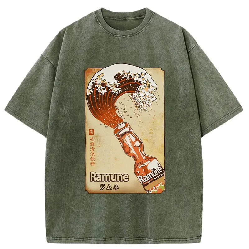 Tokyo-Tiger Japanese Ramune Soda Washed T-Shirt