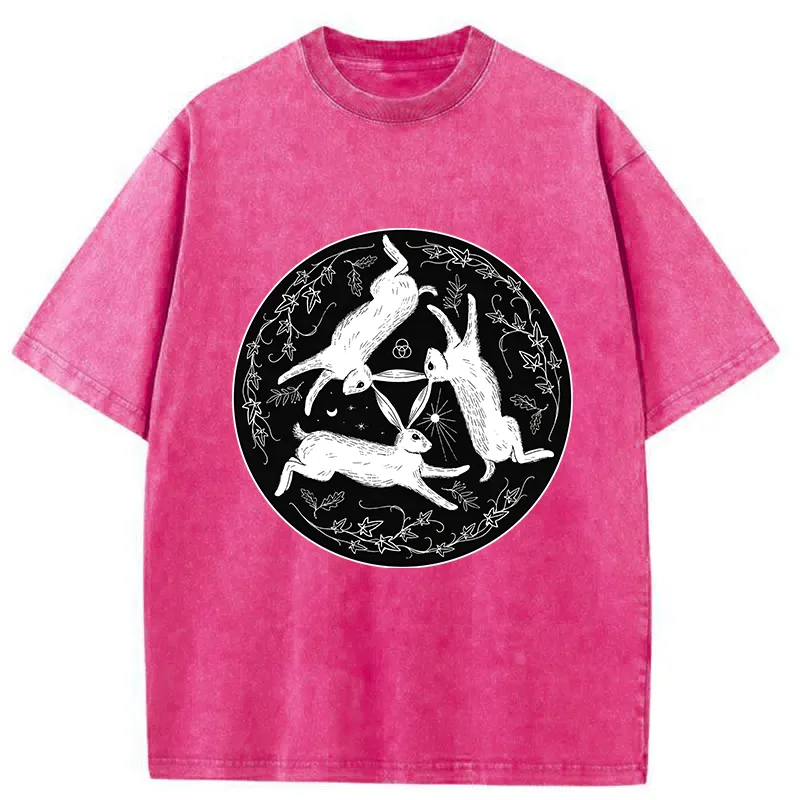 Tokyo-Tiger Three Hares Triple Rabbits Washed T-Shirt