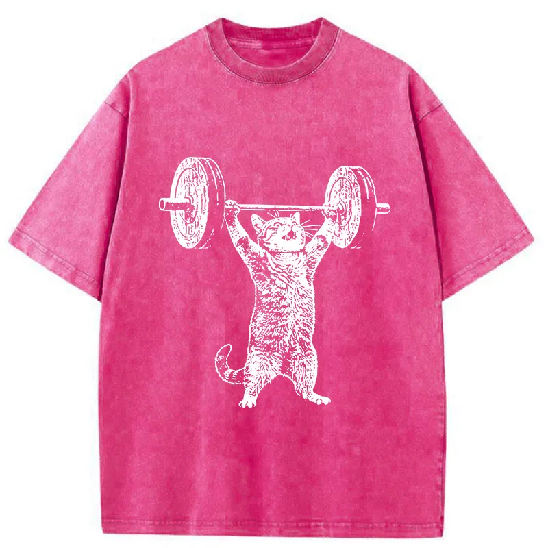 Tokyo-Tiger Kitten Workout Gym Funny Washed T-Shirt