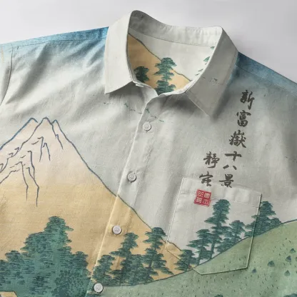 Tokyo-Tiger Idyllic Countryside Scenery Button-up Shirt