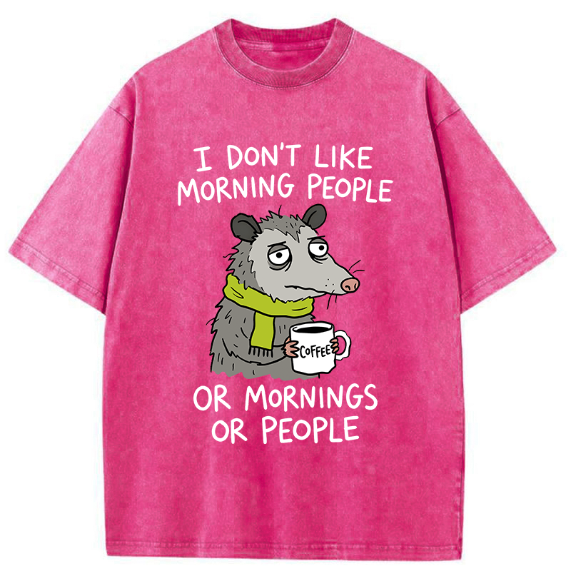 Tokyo-Tiger Opossums Hate Mornings Washed T-Shirt