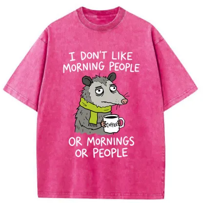 Tokyo-Tiger Opossums Hate Mornings Washed T-Shirt