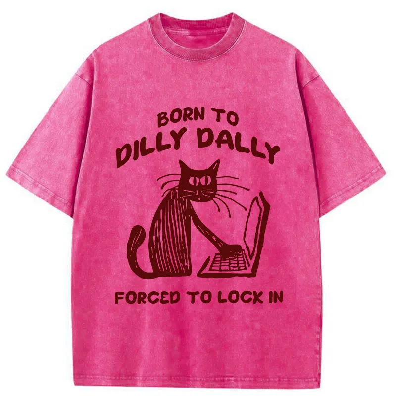 Tokyo-Tiger Born to Dilly Dally Cat Washed T-Shirt