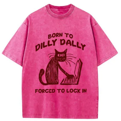 Tokyo-Tiger Born to Dilly Dally Cat Washed T-Shirt