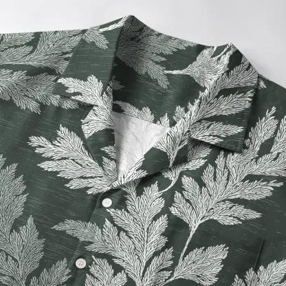 Tokyo-Tiger Vibrant Fern Silhouettes Aloha Hawaiian Shirt