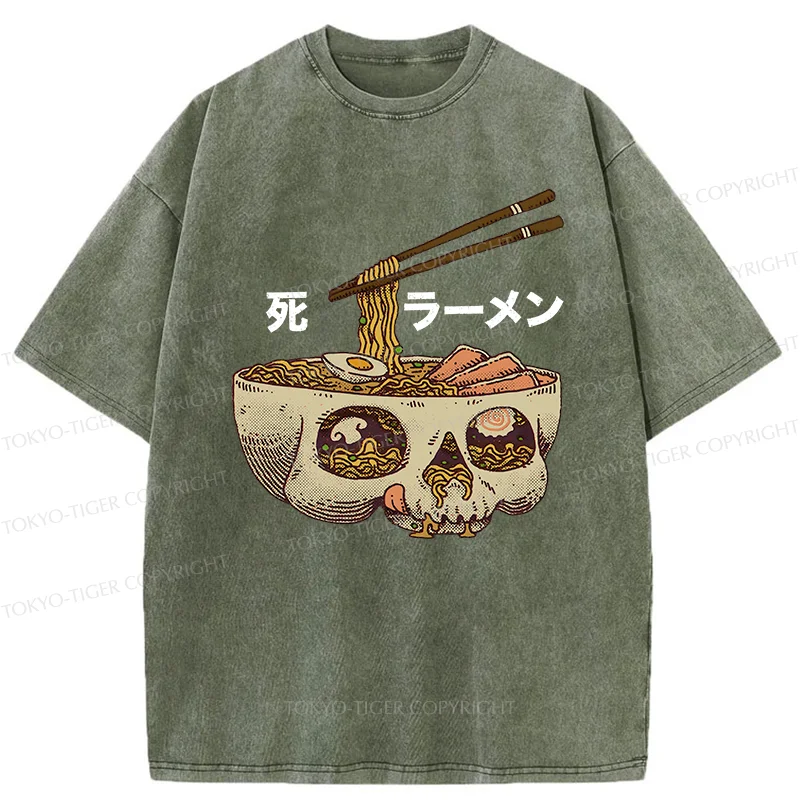 Tokyo-Tiger Skull Ramen Washed T-Shirt