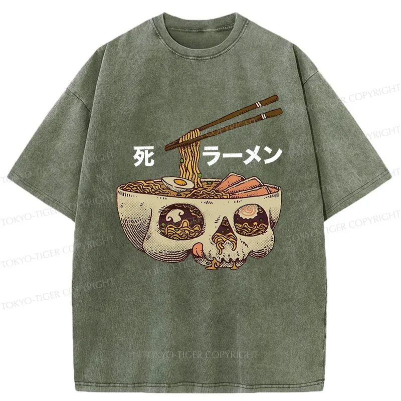 Tokyo-Tiger Skull Ramen Washed T-Shirt