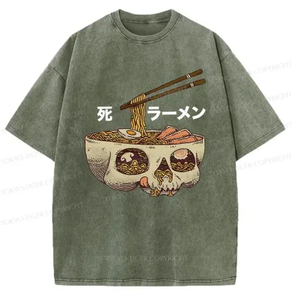 Tokyo-Tiger Skull Ramen Washed T-Shirt