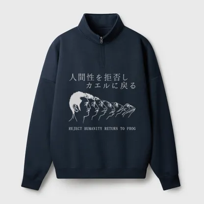 Tokyo-Tiger Return To Frog Half Zip Fleece Sweatshirt