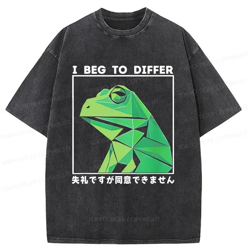 Tokyo-Tiger Funny Frog Meme Washed T-Shirt Sale