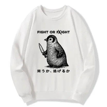 Tokyo-Tiger Funny Fight Or Flight Classic Sweatshirt