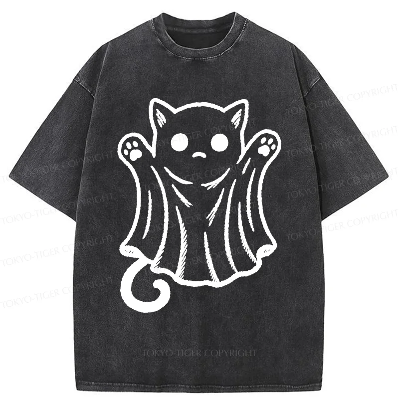 Tokyo-Tiger Cat Ghost Washed T-Shirt