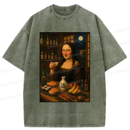 Tokyo-Tiger Drunken Mona Lisa Washed T-Shirt