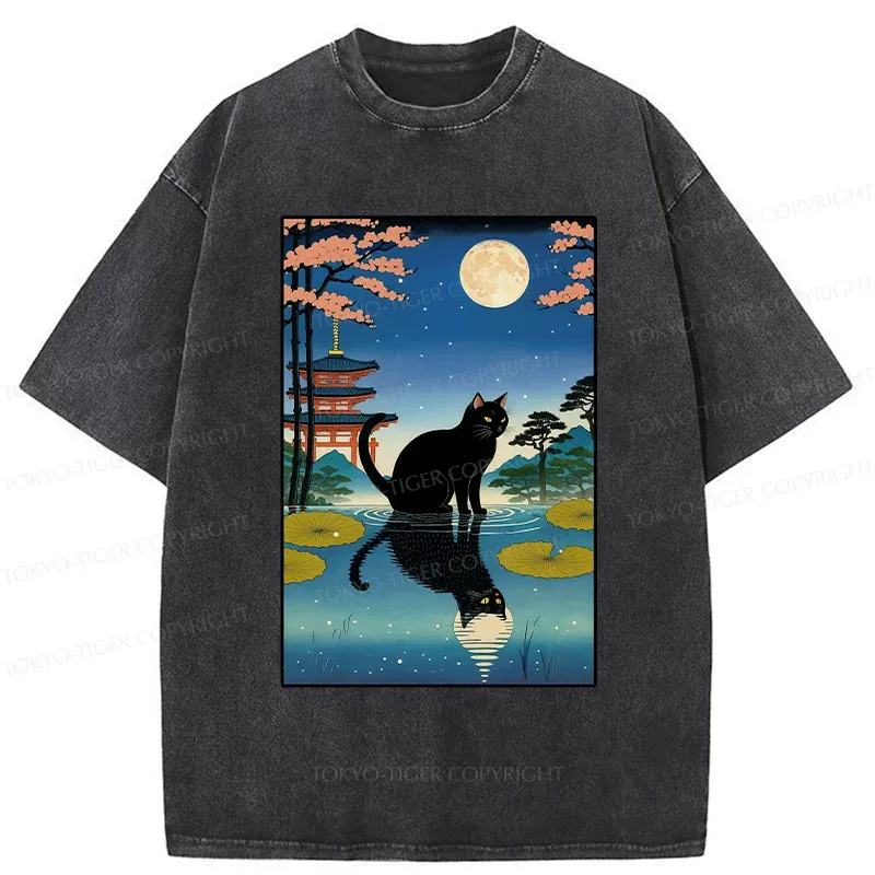 Tokyo-Tiger Moonlight Reflection Washed T-Shirt