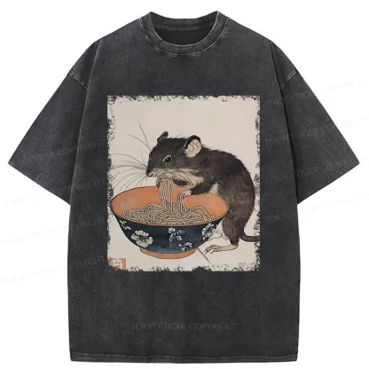 Tokyo-Tiger Mouse Steals Ramen Washed T-Shirt