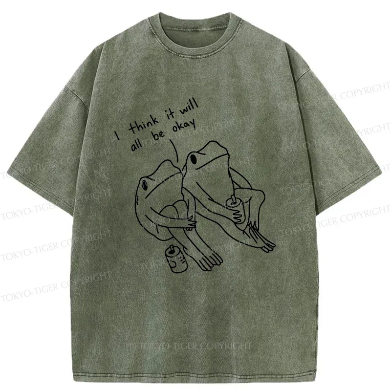 Tokyo-Tiger Frogs Talk About The Future Washed T-Shirt
