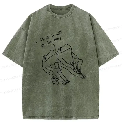 Tokyo-Tiger Frogs Talk About The Future Washed T-Shirt