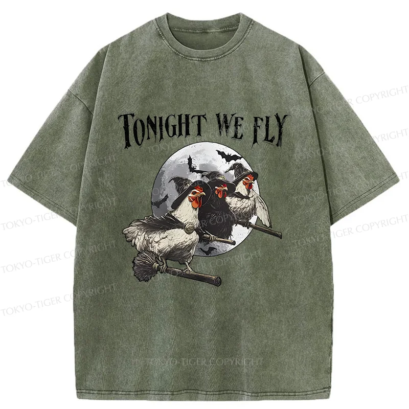 Tokyo-Tiger Magic Flying Chicken Washed T-Shirt