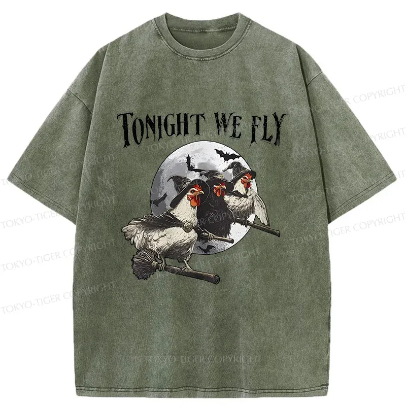 Tokyo-Tiger Magic Flying Chicken Washed T-Shirt