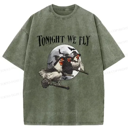 Tokyo-Tiger Magic Flying Chicken Washed T-Shirt