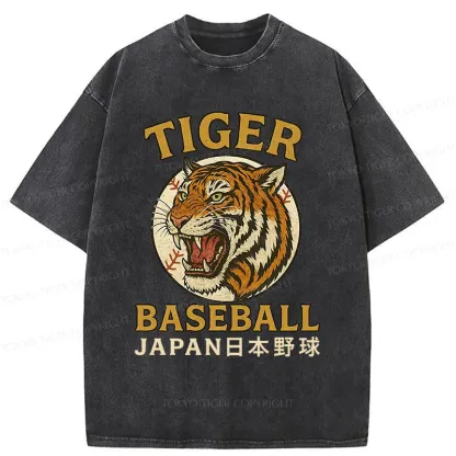 Tokyo-Tiger Osaka Japan Baseball Team Washed T-Shirt