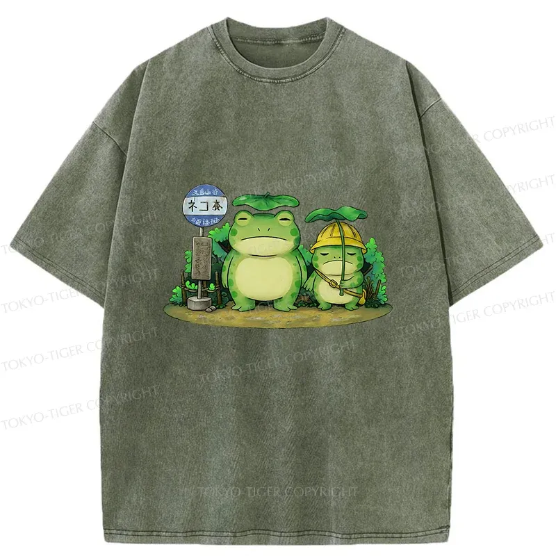 Tokyo-Tiger My Neighbor Frog Washed T-Shirt
