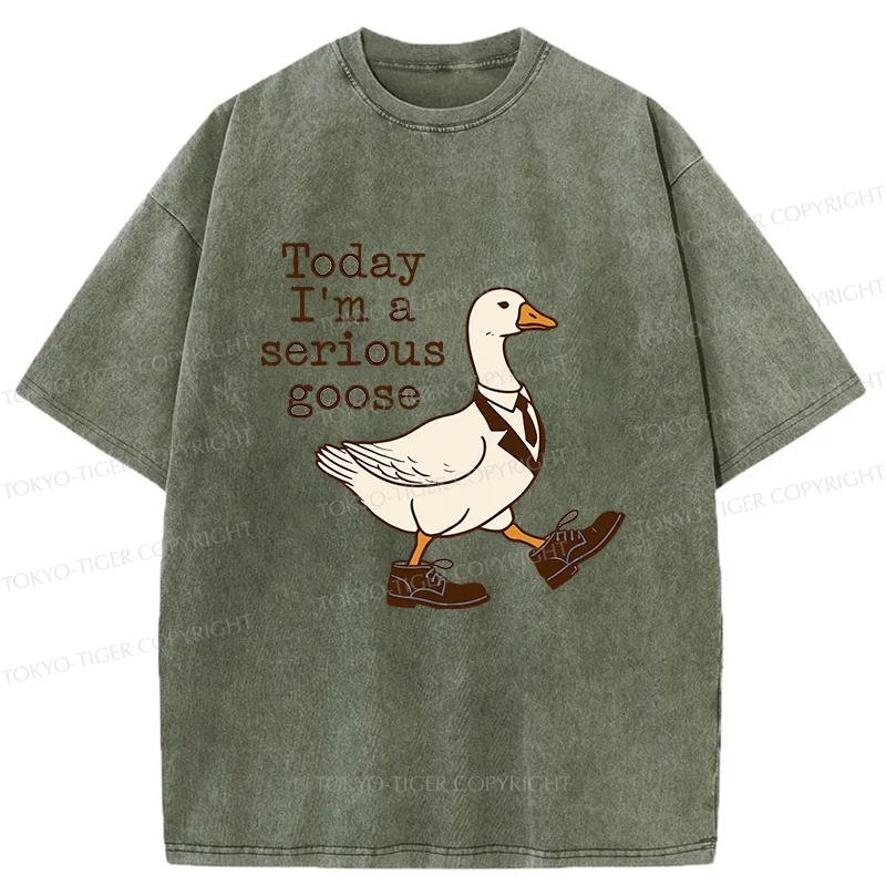 Tokyo-Tiger Working And Serious Goose Washed T-Shirt