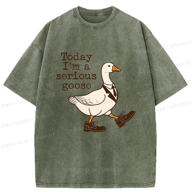 Tokyo-Tiger Working And Serious Goose Washed T-Shirt