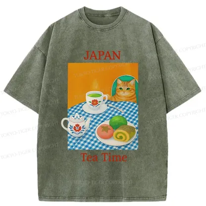 Tokyo-Tiger Japanese Afternoon Tea Washed T-Shirt