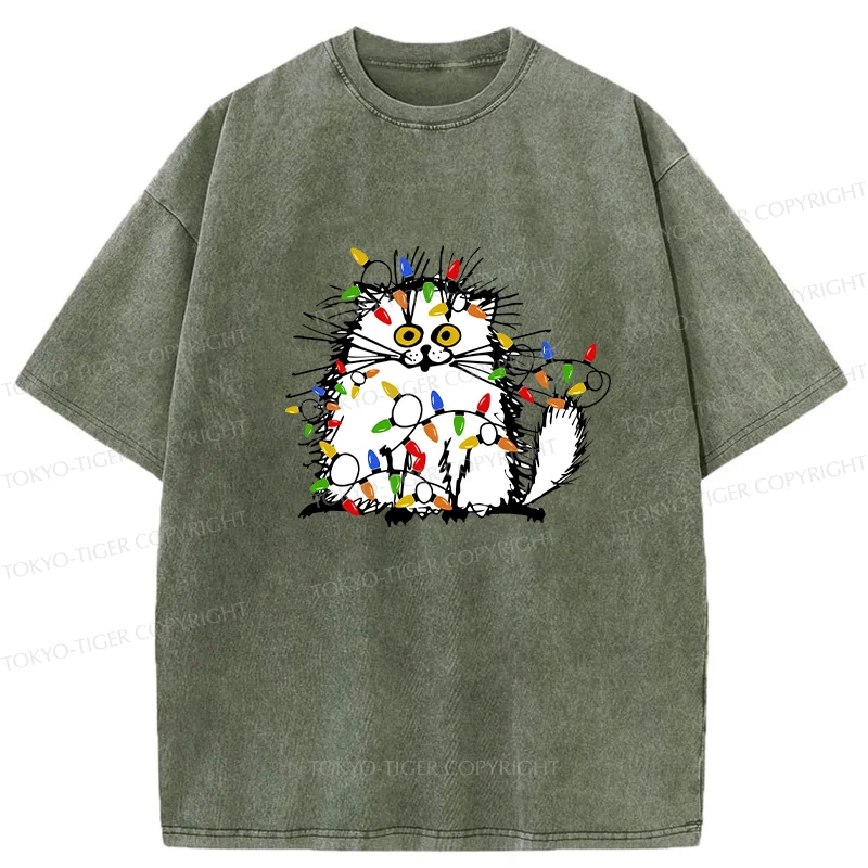 Tokyo-Tiger Kitten Is Entangled Washed T-Shirt