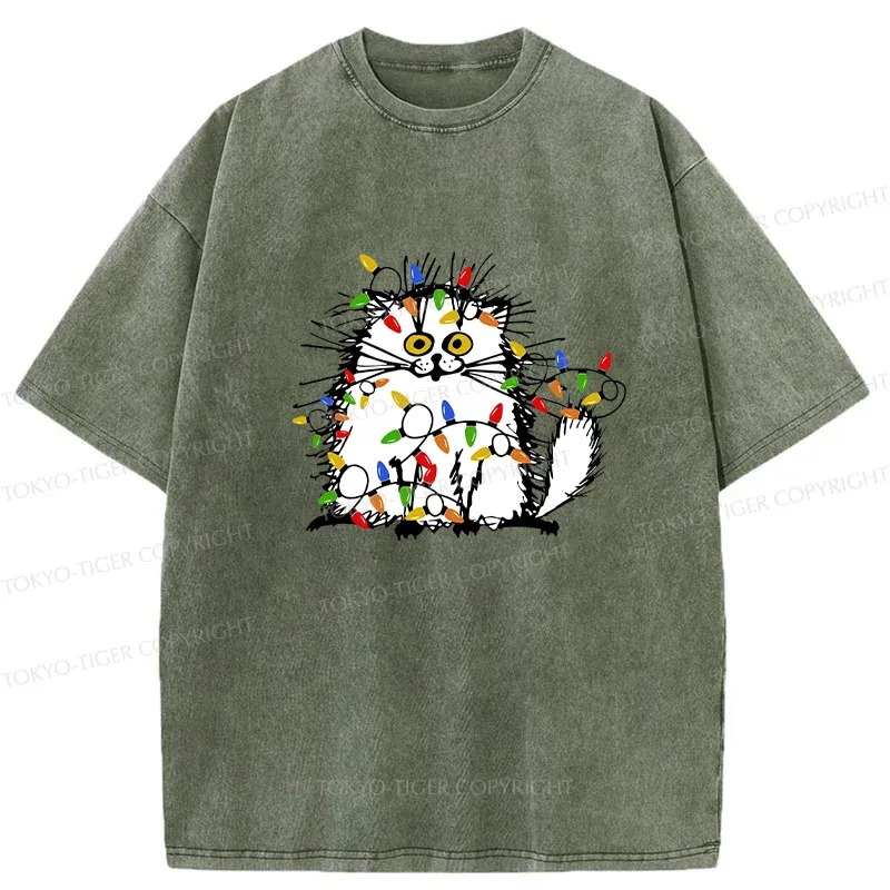 Tokyo-Tiger Kitten Is Entangled Washed T-Shirt