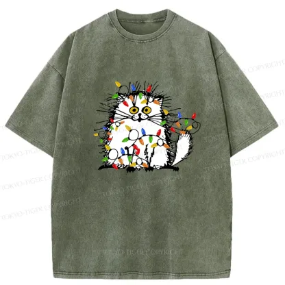 Tokyo-Tiger Kitten Is Entangled Washed T-Shirt