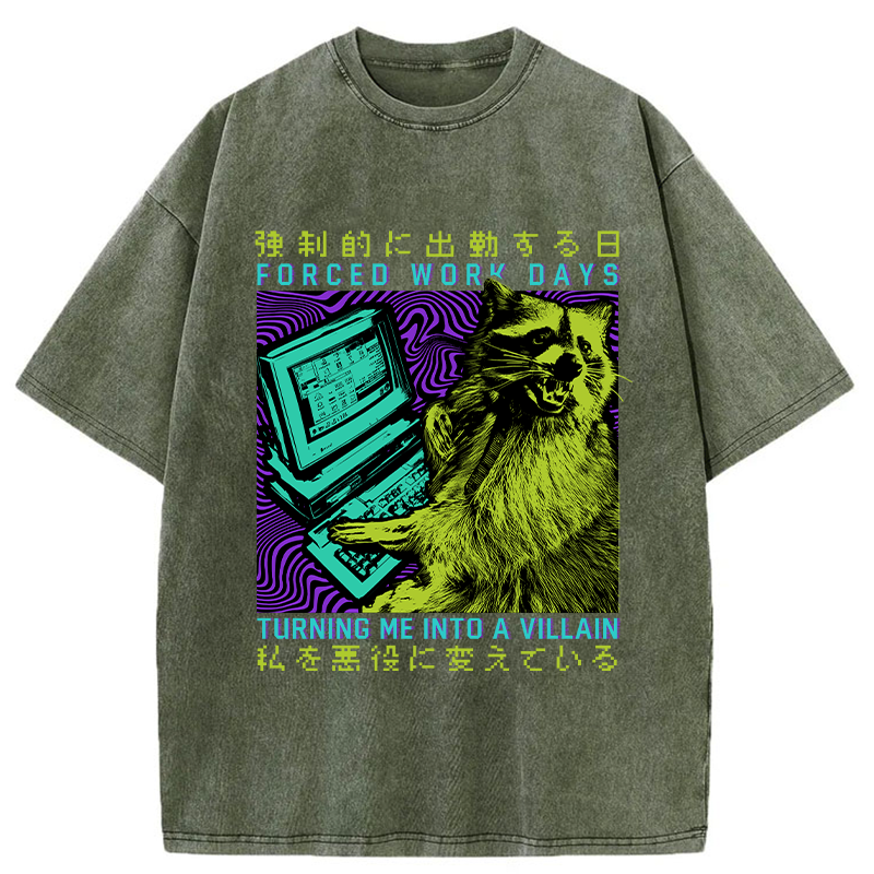 Tokyo-Tiger Work Made Me A Villain Washed T-Shirt