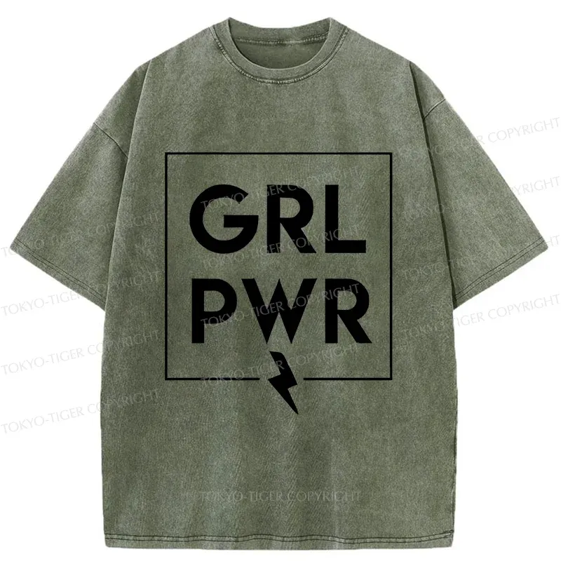 Tokyo-Tiger Girl Power Washed T-Shirt