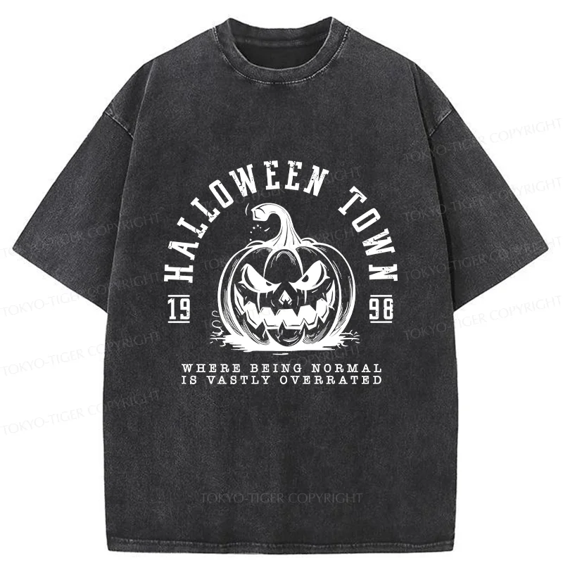 Tokyo-Tiger Halloween Pumpkin Washed T-Shirt