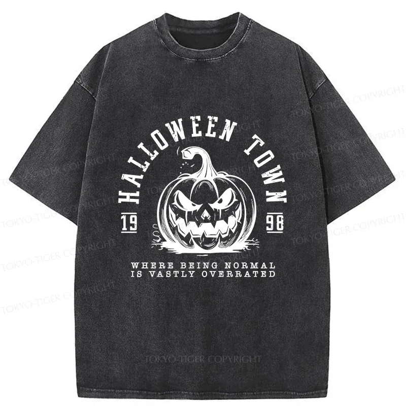 Tokyo-Tiger Halloween Pumpkin Washed T-Shirt