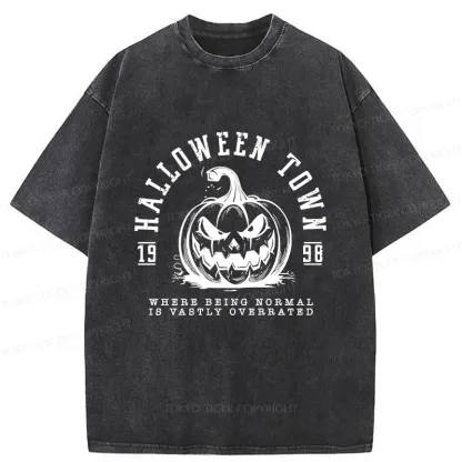 Tokyo-Tiger Halloween Pumpkin Washed T-Shirt