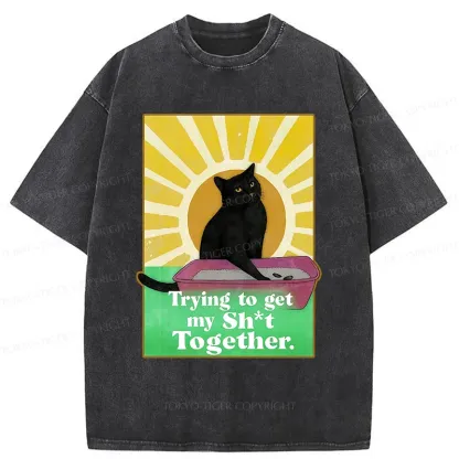 Tokyo-Tiger Cat That Scoops Up Shit Washed T-Shirt
