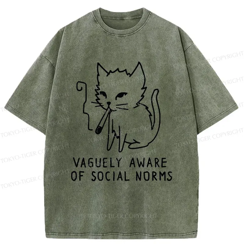 Tokyo-Tiger Uncontrolled Cat Washed T-Shirt