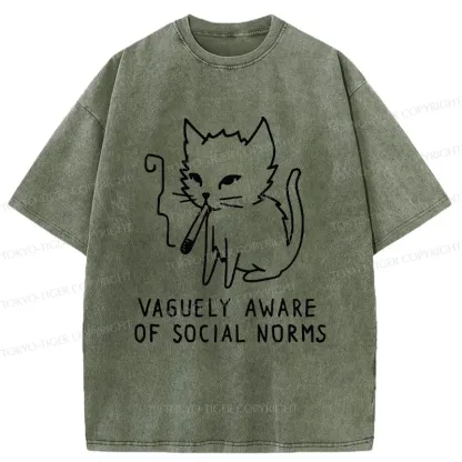 Tokyo-Tiger Uncontrolled Cat Washed T-Shirt